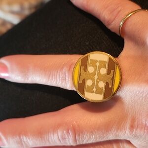Tory Burch Vintage Striped Logo Ring